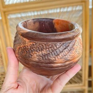 Vintage Hand Made Mississippi Mud Pottery Small Ceramic Pot